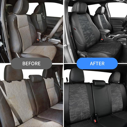 EKR Tacoma Car Seat Covers Custom Fit for Toyota Tacoma (Petrol) 2024 2025 2026 DoubleCab/CrewCab SR/SR5/TRD Sport/TRD Off-Road/Limited -Truck Seat Covers Full Set,Faux Leather(Black)