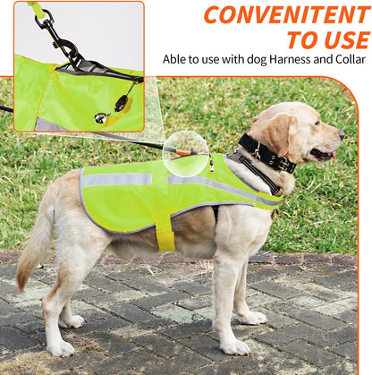Reflective Dog Vest for Medium Large Breeds, High Visibility Dog Safety Vest with Removable Bell Keep Safe from Hunting, Training & Cars Accidents