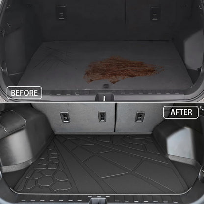 KARPAL Floor Mats for 2007-2013 Chevy Silverado & GMC Sierra 1500 Crew Cab / 2007-2014 2500/3500 HD(Footwell Coverage), All-Weather TPE Custom Fit Floor Liners Car Accessories