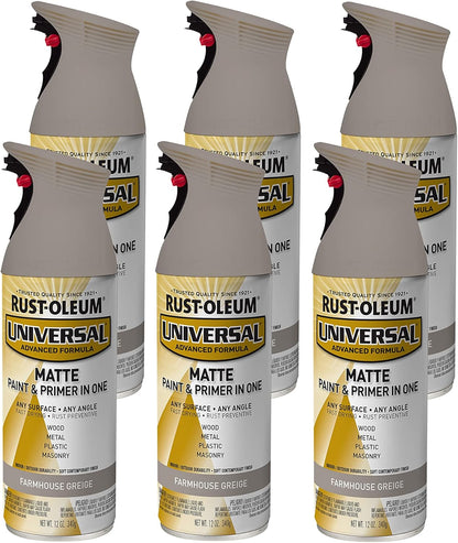 Rust-Oleum 302151 Universal All Surface Clear Topcoat Spray, 11 oz, Dead Flat Clear - Colors A