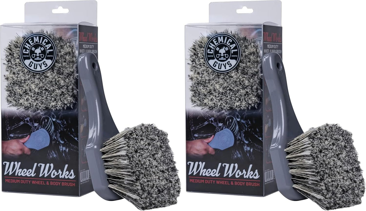Chemical Guys Wheelie All Exterior Surface and Wheel Brush, Wheel Cleaner Brush with Soft Bristles, Safe Cleaning of Rims, Tires, and Exterior Surfaces on Cars, Trucks, Motorcycles, RVs, & More, Green