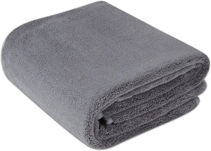 Amazon Basics Super Absorbent Microfiber Car Drying Towel, Streak-Free, Non-Abrasive, 36"L x 25"W, Gray