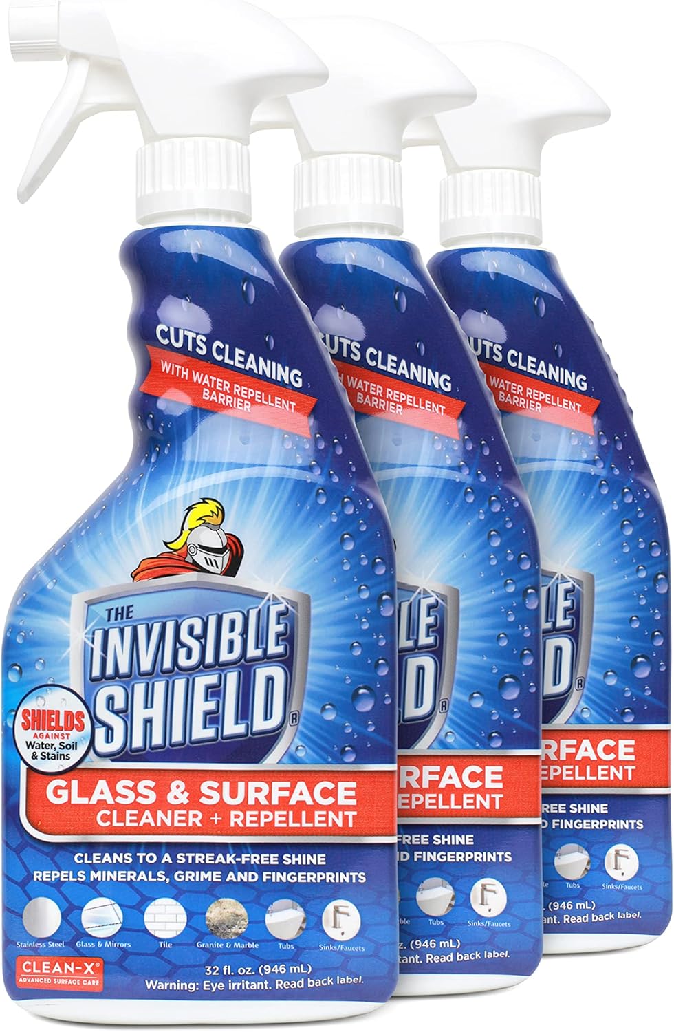 Invisible Shield Glass & Surface Cleaner and Repellent 32 fl. oz. Cleans and Protects against future dirt on multi surfaces by UNELKO- Clean-X (2)