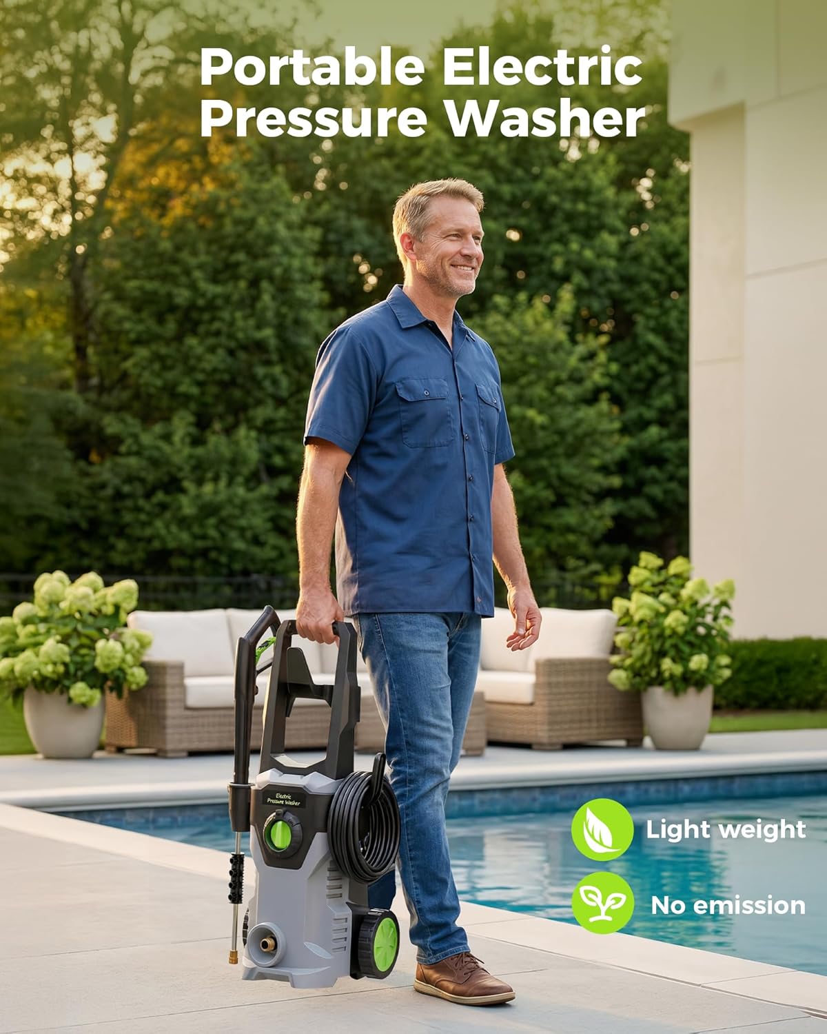 Pressure Washer, Power Washers 4800PSI 2.6GPM with 4 Quick Connect Nozzles, High Pressure Washer for Cars, Fences, Patios, Decks, Boats, Home Use