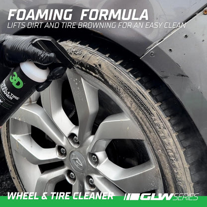 3D GLW Series Wheel & Tire Cleaner – Deep Cleaning All-in-One Formula | Removes Brake Dust, Grime, Tire Browning | Safe on All Wheels | DIY Car Detailing |16 oz