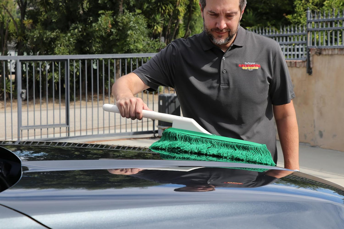 California Car Duster Detailing Combo Plastic Handle with Green Mop and Mini Duster 64445