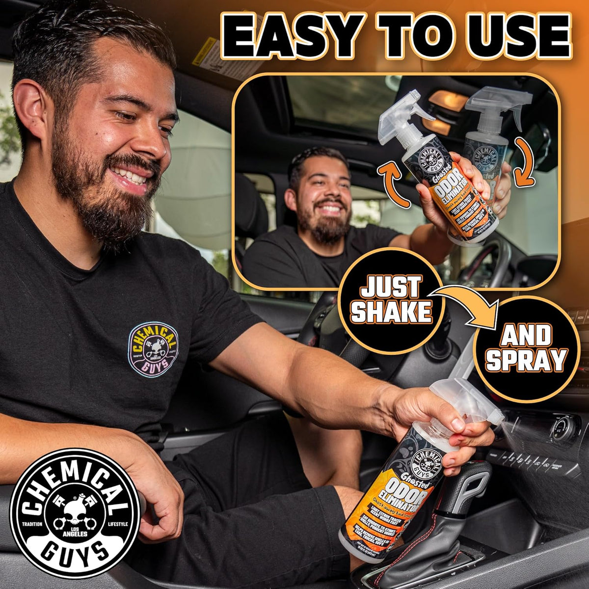 Chemical Guys SPI23216 Ghosted Complete Interior Vehicle Odor Eliminator, Great for Cars, Trucks, SUVs, RVs, Home, Office & More, 16 fl oz