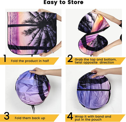 Iridescent Sun Shade for Car Windshield, Foldable Universal Car Windshield Upgrade Sunshade Enhanced UV Rays Reflective Sun Visor Shade Keeps Vehicle Cool