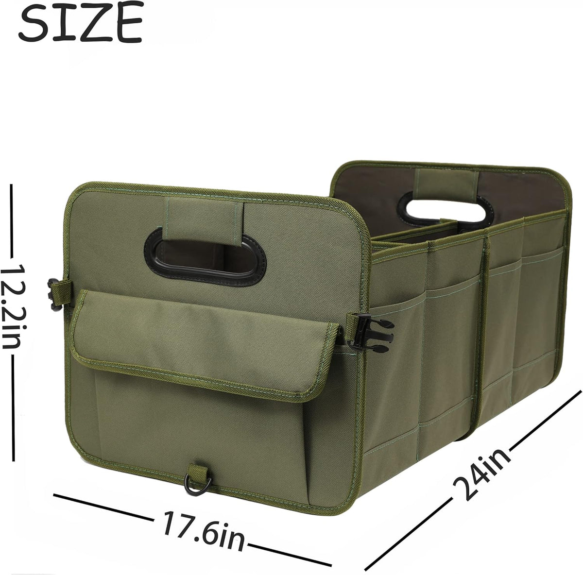 AOKJOY Car Trunk Organizer Car Storage Organizer Collapsible Multi Compartment Car Organizer Adjustable Straps for SUV(Beige)