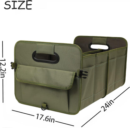 AOKJOY Car Trunk Organizer Car Storage Organizer Collapsible Multi Compartment Car Organizer Adjustable Straps for SUV(Beige)