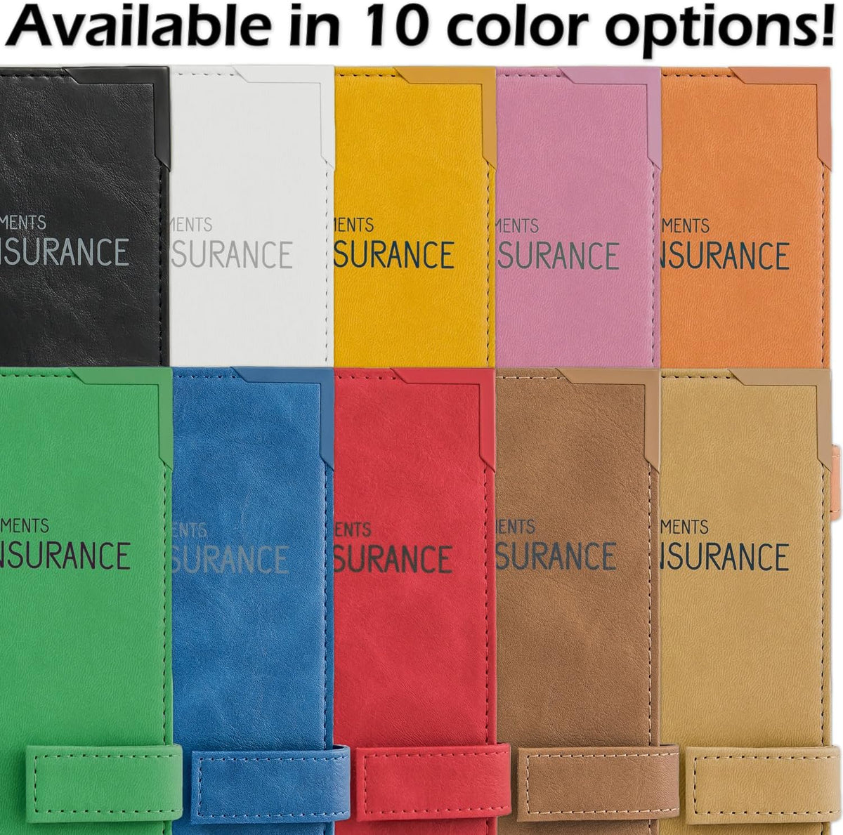 Auto Insurance and Registration Card Holder - Vehicle Glove Box Document Organizer - Car Essential Paperwork Holder for DMV, AAA, Contact Information Cards - Premium PU Leather Wallet Case - Black