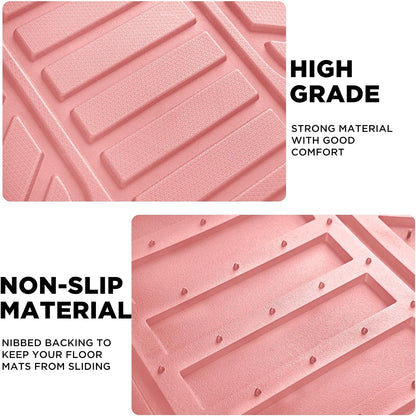 PIC AUTO Heavy Duty Rubber Floor Mats, Purple Aluminum Film Car Mats Set, Front and Rear Car Mats with Anti-Slip Backing, All Weather Protection, Trim-to-Fit for Automotive SUV, Sedan, Van