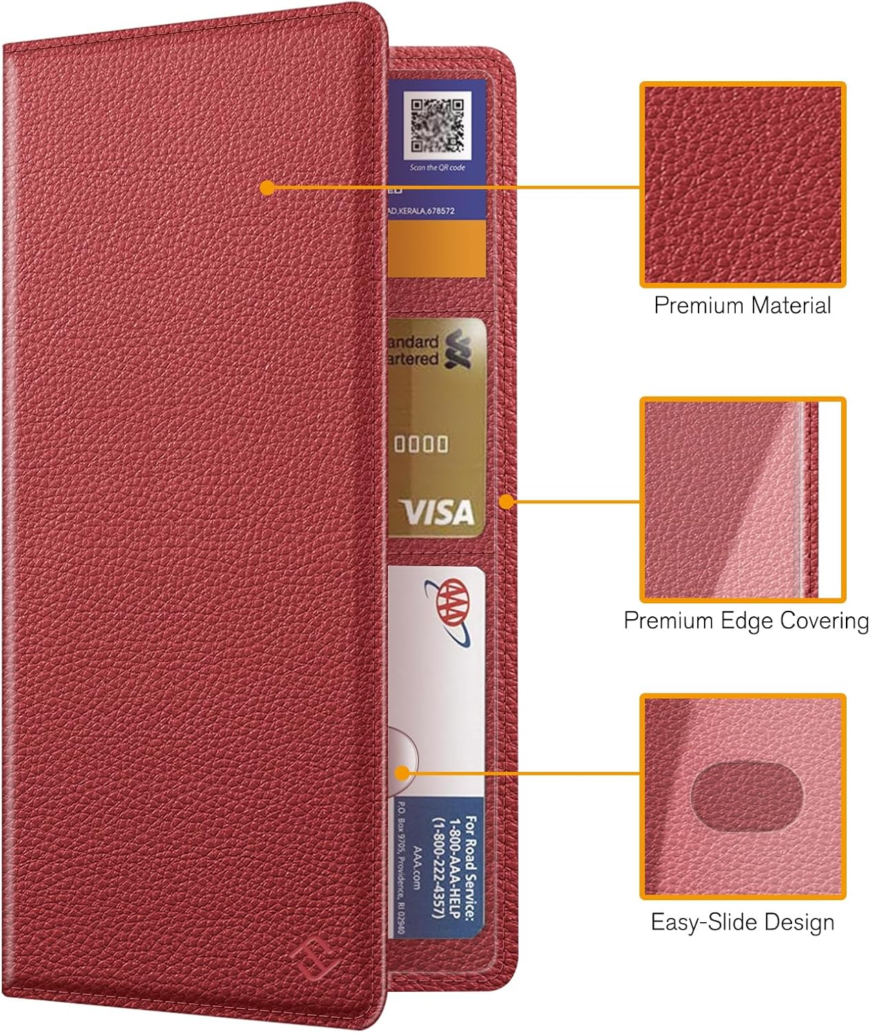 FINPAC Car Registration and Insurance Card Holder, Vehicle Glove Box Card Organizer Wallet Automobile Accessories for License