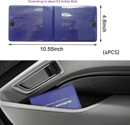 4 PCS Car Registration and Insurance Holder, Vehicle Glove Box Organizers with Closure for License Document, Auto Essential Paperwork Wallet Case Holder, Car Accessories (Black, Car Logo)