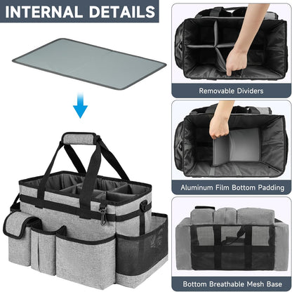 Cleaning Caddy,Cleaning Bag for Housekeepers,Cleaning Supplies Organizer with Handle,Black