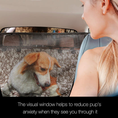 Luxury Dog Car Seat Cover for Back Seat Breathable Mesh Window Dog Hammock for Car 4-Layer Heavy Duty Waterproof Pet Seat Protector Scratch-Proof Car Seat Cover Perfect for Family Road Trips