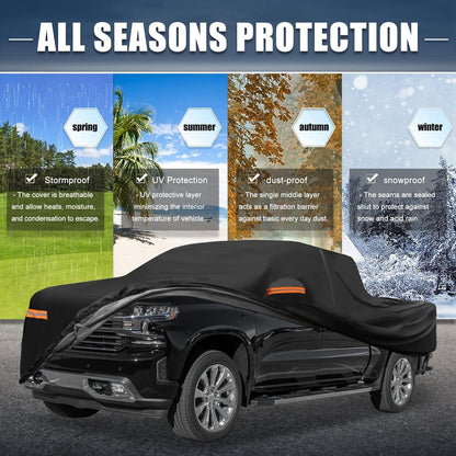 X AUTOHAUX Car Cover for Honda Civic Sedan/Coupe 210D-PU Outdoor Full Car Cover All Weather with Door Zipper for Waterproof Windproof Sun Rain Snow Protection