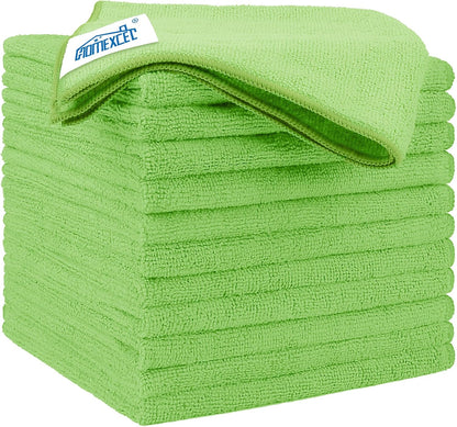 HOMEXCEL Microfiber Cleaning Cloth 12 Pack, 12.5 x 12.5 inch Microfiber Towels for Cars, Ultra Absorbent Washing Cloth, Lint Free Streak Free Cleaning Rags for Car, Kitchen, and Window (Grey)