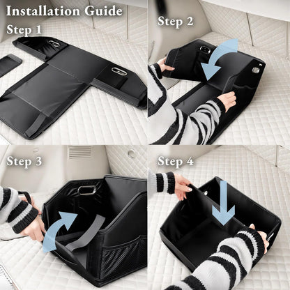 Car Seat Storage Organizer – Compact PU Leather Bin for Trunk, Front Seat, Back Seat & Car Floor