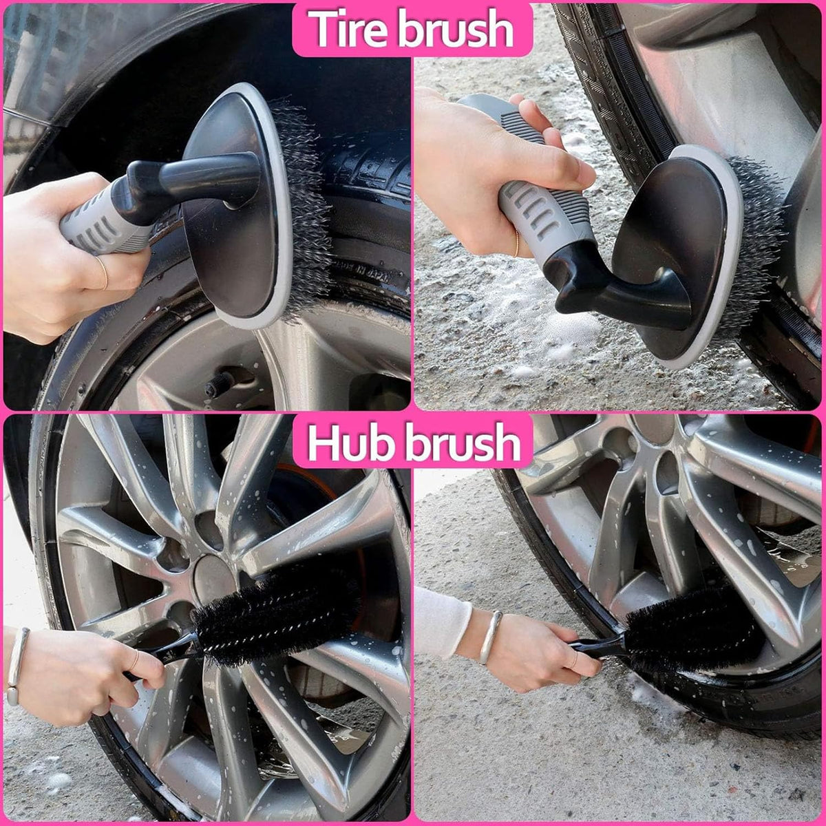 THINKWORK Car Cleaning Kit, Car Detailing Kit Interior Cleaner with High Power Handheld Vacuum, 10Pcs Detailing Brush and Storage Bag, Gray Auto Interior Cleaning Kit for Men