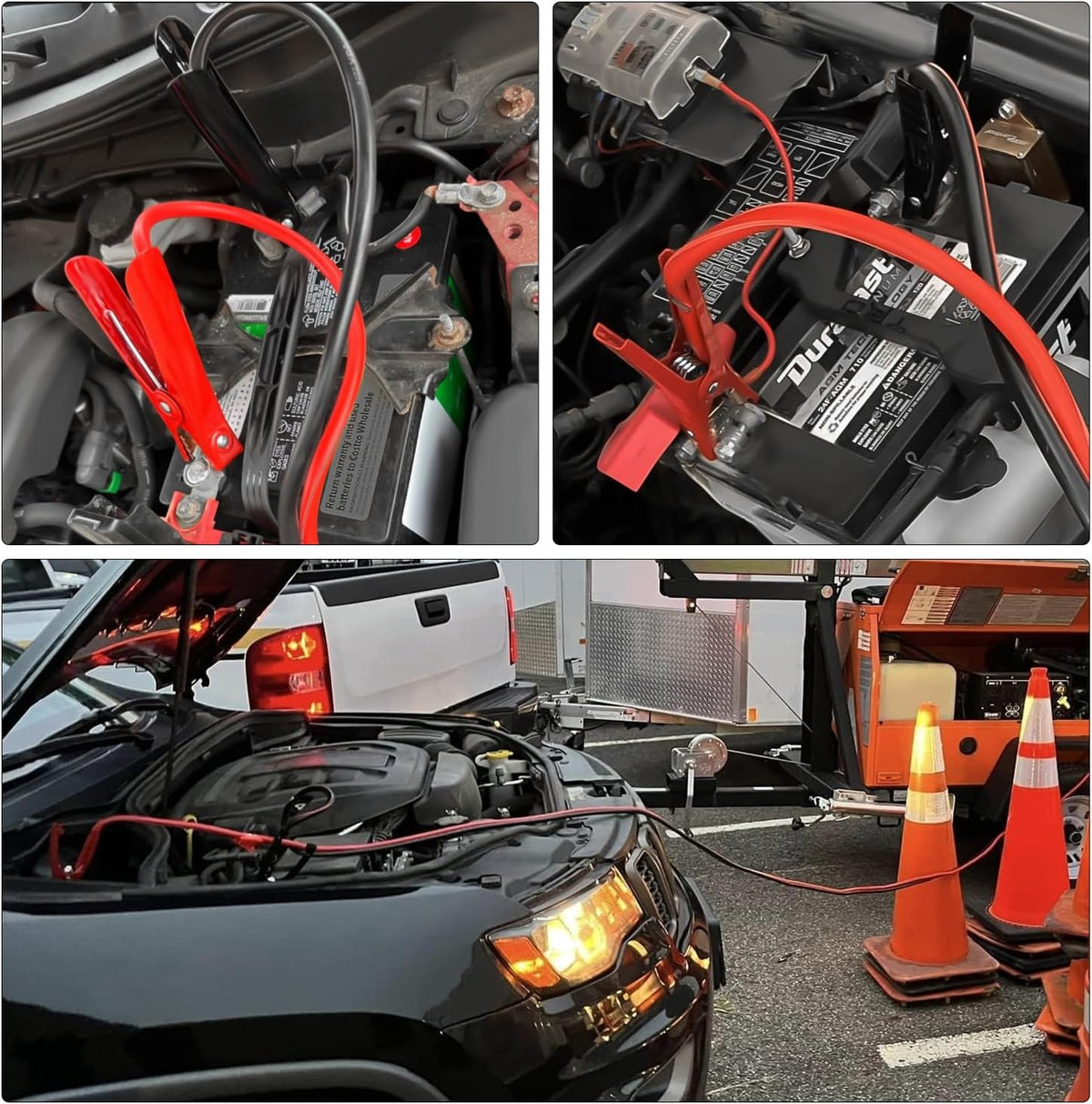 Nilight Jumper Cables for Car Battery 8 Gauge 12 FT Booster Cable Heavy Duty 250 A CCA with Carrying Bag Jump Start Emergency Kit Pickup Vans SUV Sedan Motorcycle