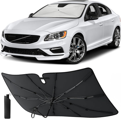 Econour Windshields Sun Shade for Car | Medium Foldable Car Sunshade & Window Tint | UV & Heat Protection Front Window Sun Shield, Keeps Interior Cool, Fits Sedans SUVs & Trucks (57” x 33”)