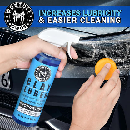 Wontolf Clay Bar Kit, Complete Clay Bars Auto Detailing Clay Luber Lubricant Car Wash Kit, Premium Grade 4 Clay Bars, Lubricant Tablets 10 Pack, Car Detailing Kit for Detailing Cleaning