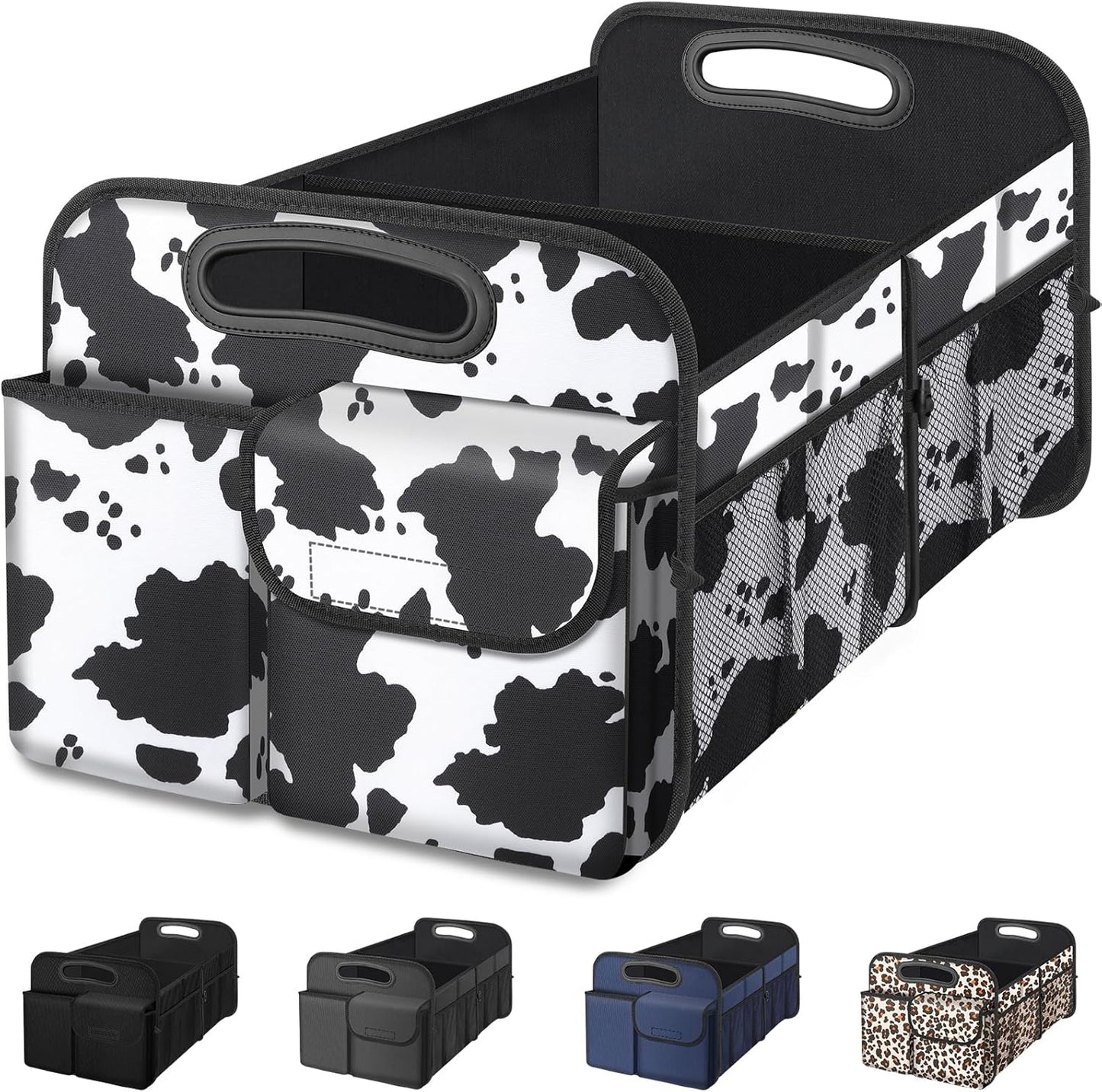 Femuar Car Trunk Organizer with Large Capacity Waterproof Car Accessories for Women & Men, Collapsible Trunk Organizer for Suv/Jeep/Sedan,Tools (Black, Standard)