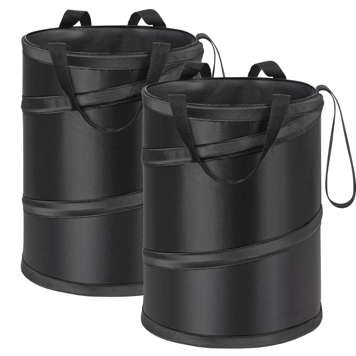 Ginsco 4 Gallons New Leakproof Car Trash Can, Large Trash Can Pop-up Collapsible Hanging Car Trash Bin, Waterproof PEVA Liner Open-Top Garbage Can for Cars Home Office Camping