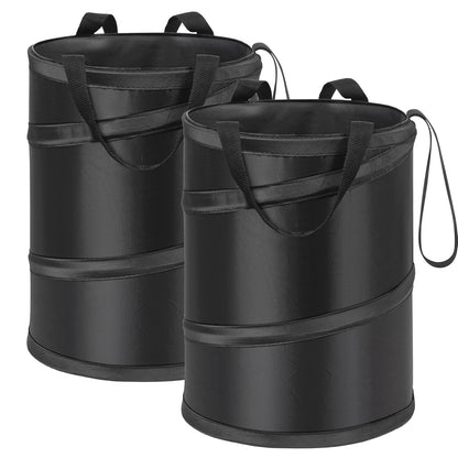 Ginsco 4 Gallons New Leakproof Car Trash Can, Large Trash Can Pop-up Collapsible Hanging Car Trash Bin, Waterproof PEVA Liner Open-Top Garbage Can for Cars Home Office Camping