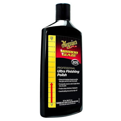 Meguiar’s Mirror Glaze M105 Ultra-Cut Compound, Car Rubbing Compound for Removing Scratches and Heavy Swirls While Adding Shine, Safe and Effective on All Glossy Car Paint and Clear Coats, 8 oz