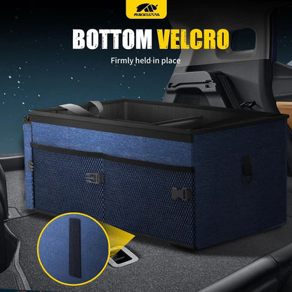 MIKKUPPA Car Trunk Organizer - 65L Collapsible Trunk Organizer with Lid, Sturdy Car Storage for SUV Auto Truck Van with Adjustable Straps and Non Slip Bottom (Black)