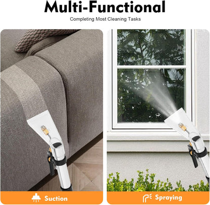 40L/10.6Gal Commercial Carpet Cleaner Machine, 3-in-1 Heavy Duty Extractor Vacuum with 1049W Power & 230mbar Suction, Professional Upholstery Cleaner for Sofa Curtain Car, Stainless Steel Wet Dry Vac