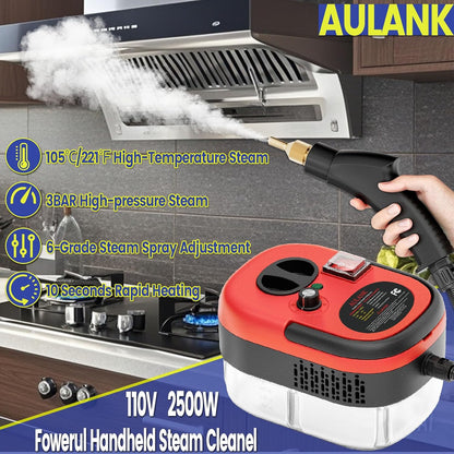 2500W Handheld Steam Cleaner,Portable Car Steamer For Auto Detailing,High-Temperature and Pressure Steam Cleaner For Home, Steam Cleaning Machine for Furniture,Kitchen,Grout,Floor,Tile (Gray)