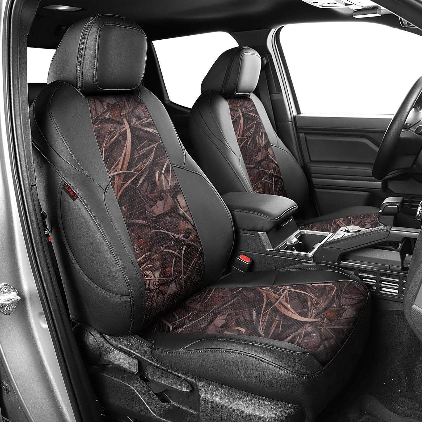 EKR Tacoma Car Seat Covers Custom Fit for Toyota Tacoma (Petrol) 2024 2025 2026 DoubleCab/CrewCab SR/SR5/TRD Sport/TRD Off-Road/Limited -Truck Seat Covers Full Set,Faux Leather(Black)