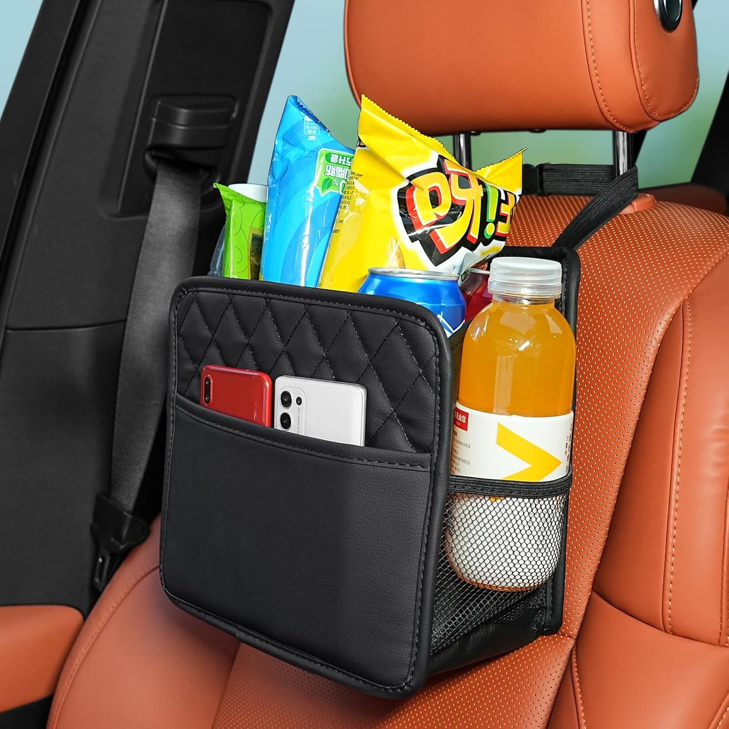 FrgKbTm Car Seat Back Hanging Bag Car Document Holder Multi-Pocket Bottle Bag Storage Box Organizer Travel Tidy Pouch Pocket Kids