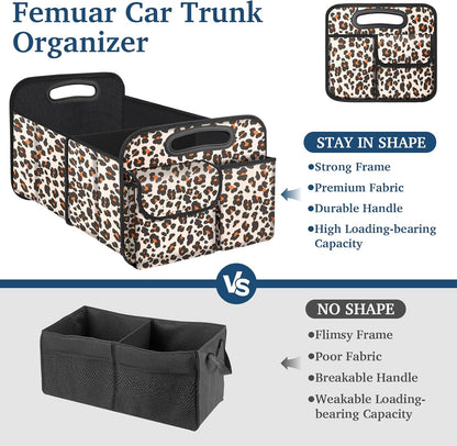 Femuar Car Trunk Organizer with Large Capacity Waterproof Car Accessories for Women & Men, Collapsible Trunk Organizer for Suv/Jeep/Sedan,Tools (Black, Standard)