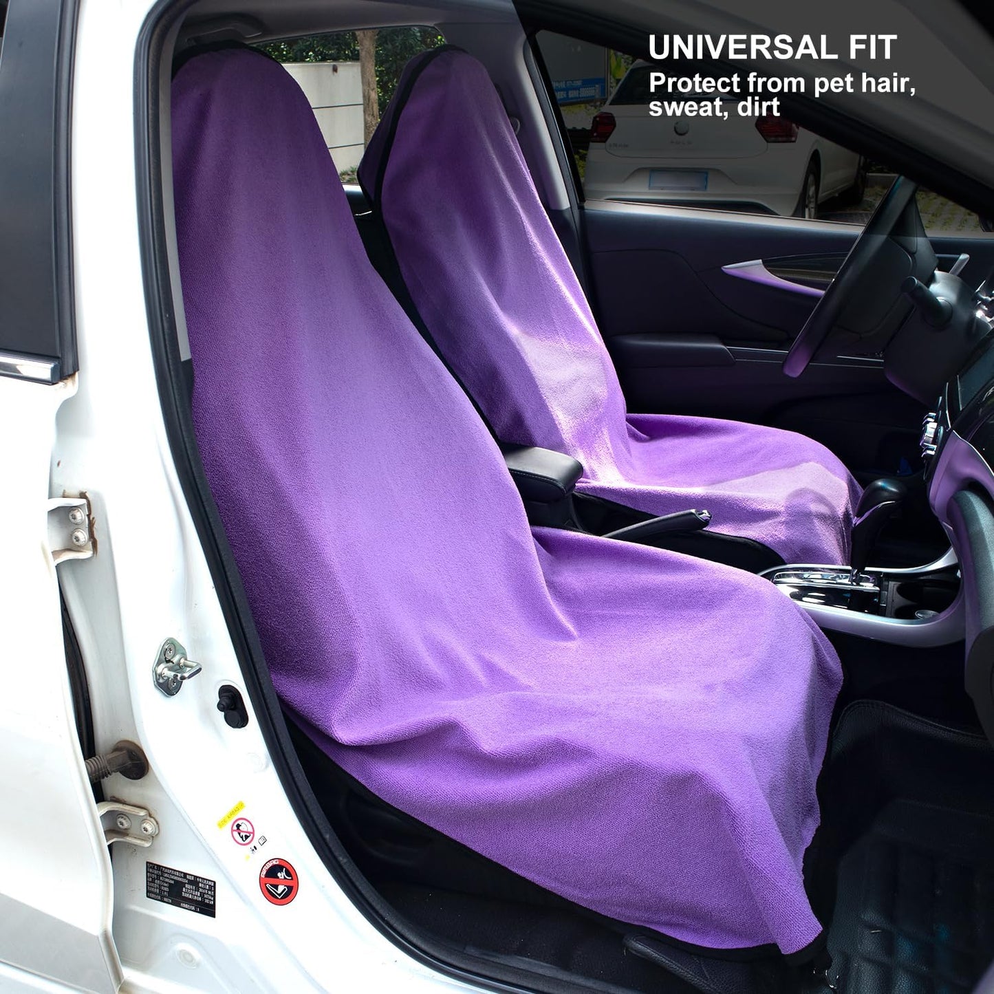 Waterproof Sweating Car Seat Cover for Post Gym Workout, Running, Swimming, Beach and Hiking, Universal Fit Non-Slip Towel Bucket Seat Protector for Cars SUV Trucks, Machine Washable (Grey)