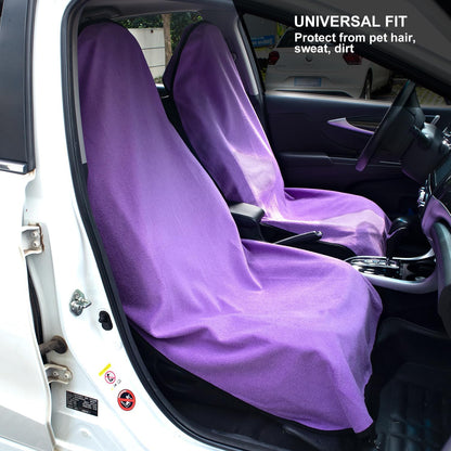 Waterproof Sweating Car Seat Cover for Post Gym Workout, Running, Swimming, Beach and Hiking, Universal Fit Non-Slip Towel Bucket Seat Protector for Cars SUV Trucks, Machine Washable (Grey)