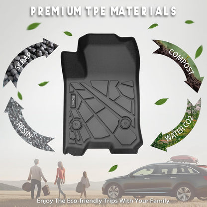 KARPAL Floor Mats for 2007-2013 Chevy Silverado & GMC Sierra 1500 Crew Cab / 2007-2014 2500/3500 HD(Footwell Coverage), All-Weather TPE Custom Fit Floor Liners Car Accessories