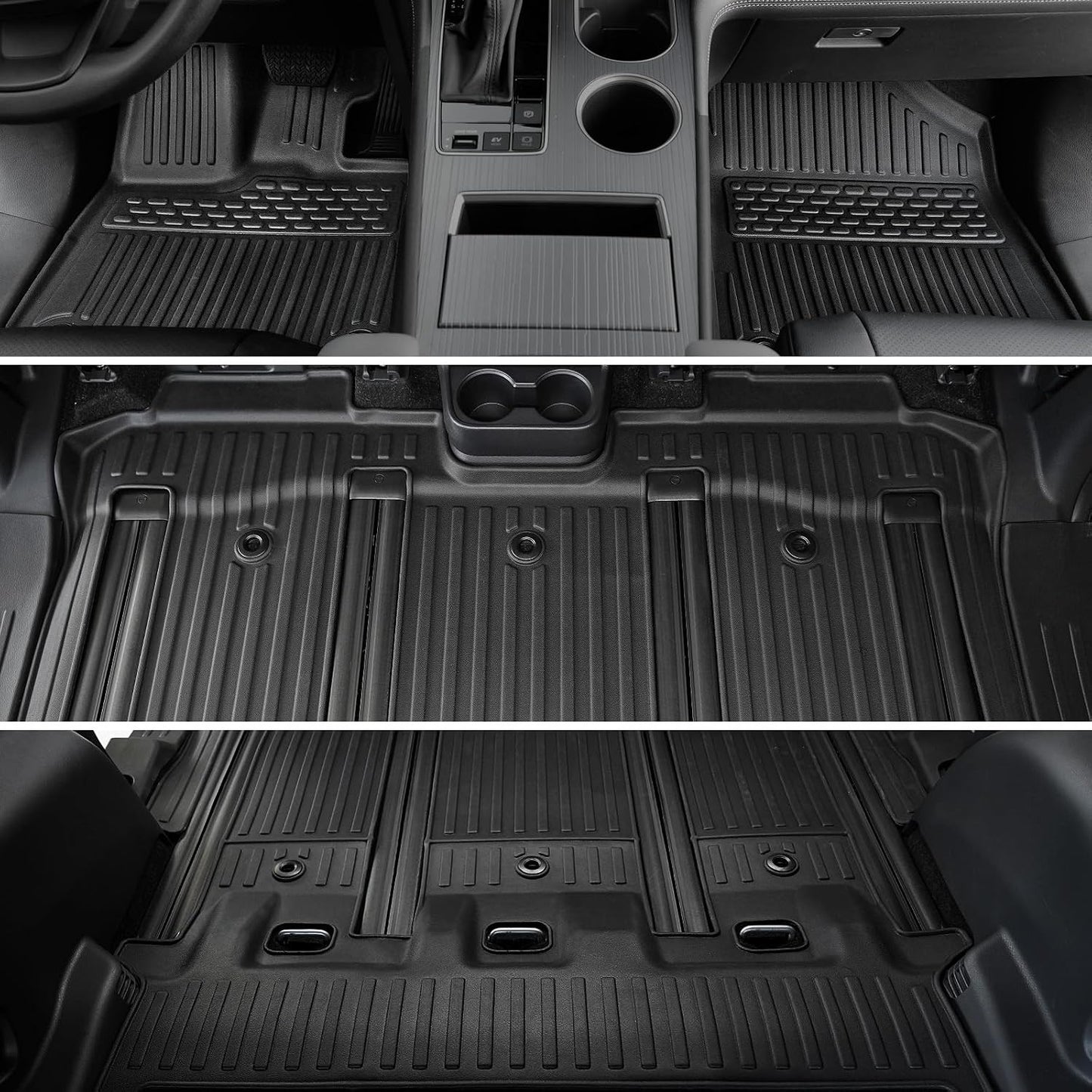 Floor Mats for Toyota Sienna 2021-2026, All Weather Floor Mats Lower Trunk Cargo Liner Accessories, Full Coverage Set (Fit 8-Seat with Spare Tire)