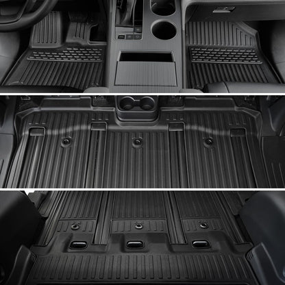 Floor Mats for Toyota Sienna 2021-2026, All Weather Floor Mats Lower Trunk Cargo Liner Accessories, Full Coverage Set (Fit 8-Seat with Spare Tire)