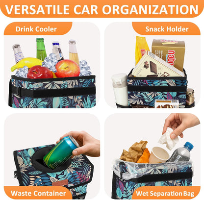Vankor Car Trash Can Bin with Lid Hanging for Back Seat, Car Accessories for Women Men Leak Proof Automotive Garbage Cans Leakproof Vehicle Trash Can for Truck SUV Black