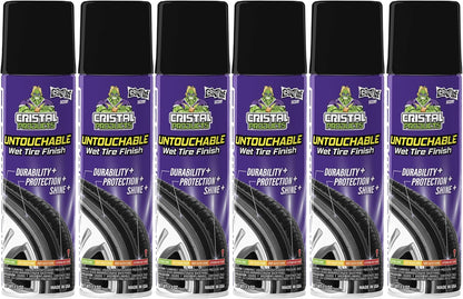 Cristal Products Untouchable Tire Shine Spray – Long-Lasting Wet Tire Finish for Deep Gloss & Protection – Waterproof Tire Shine, Easy Application, Premium Tire Cleaner Shine