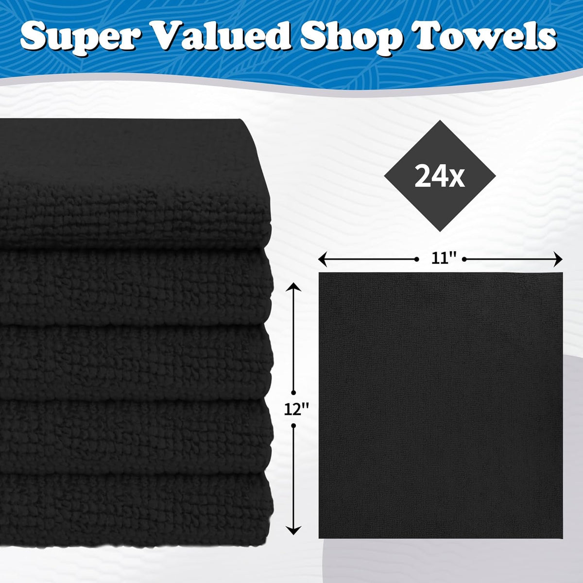 FIXSMITH Shop Towels, Pack of 200, Grey Microfiber Cleaning Cloth Bulk, Microfiber Towels for Cars, All-Purpose Absorbent Cleaning Rags, Dust Cloth for Automotive, Mechanic, Garage, 11.5 x 11.5 inch