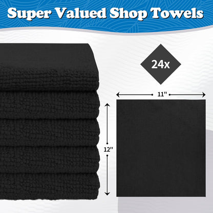 FIXSMITH Shop Towels, Pack of 200, Grey Microfiber Cleaning Cloth Bulk, Microfiber Towels for Cars, All-Purpose Absorbent Cleaning Rags, Dust Cloth for Automotive, Mechanic, Garage, 11.5 x 11.5 inch