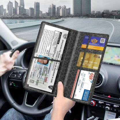 FINPAC Car Registration and Insurance Card Holder, Vehicle Glove Box Card Organizer Wallet Automobile Accessories for License