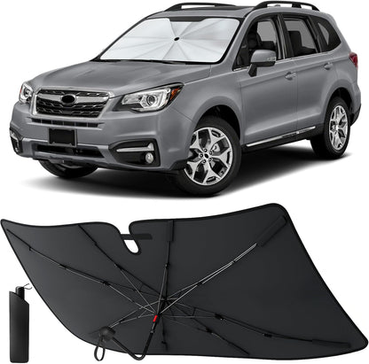 Econour Windshields Sun Shade for Car | Medium Foldable Car Sunshade & Window Tint | UV & Heat Protection Front Window Sun Shield, Keeps Interior Cool, Fits Sedans SUVs & Trucks (57” x 33”)