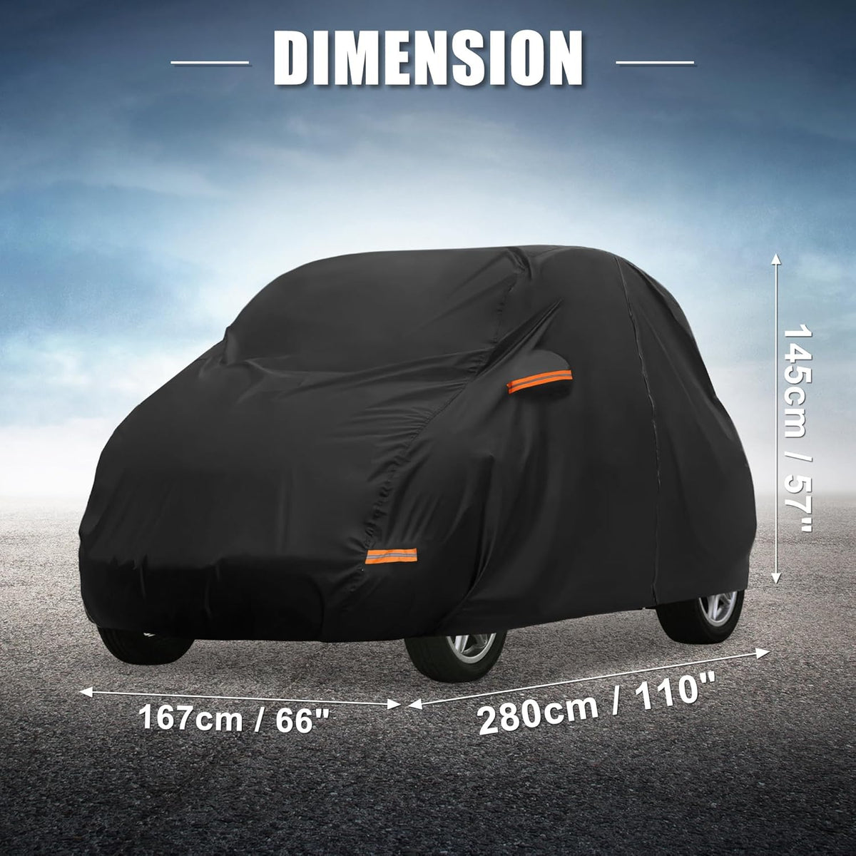 X AUTOHAUX Car Cover for Honda Civic Sedan/Coupe 210D-PU Outdoor Full Car Cover All Weather with Door Zipper for Waterproof Windproof Sun Rain Snow Protection