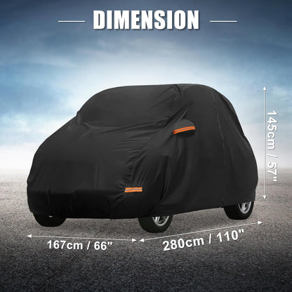 X AUTOHAUX Car Cover for Honda Civic Sedan/Coupe 210D-PU Outdoor Full Car Cover All Weather with Door Zipper for Waterproof Windproof Sun Rain Snow Protection